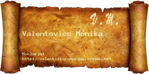 Valentovics Mónika névjegykártya